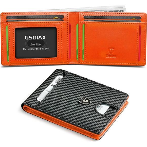 Bags Mens Slim Wallet Rfid Blocking Bifold Carbon Fiber Thin Wallets